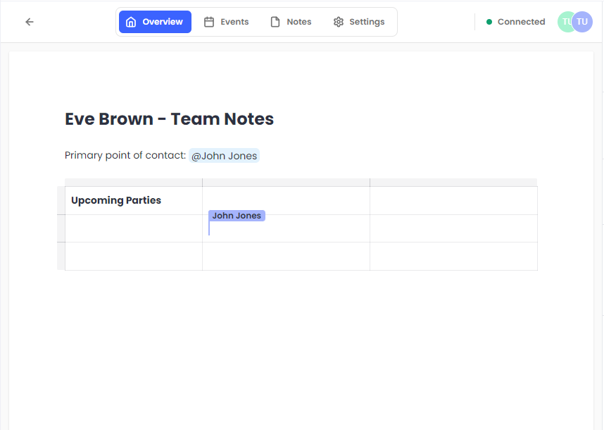 Network interface screenshot